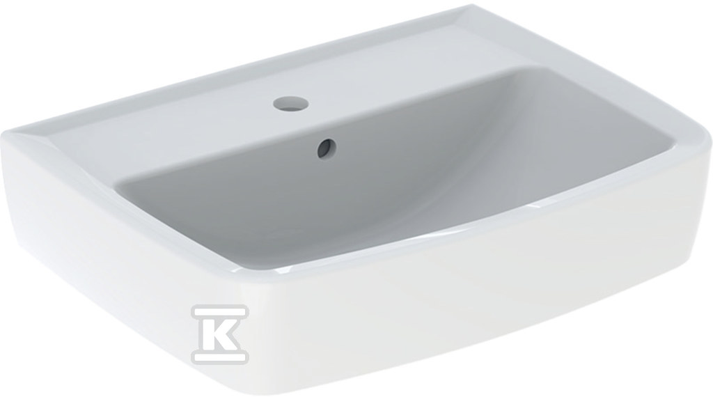 Umywalka kompaktowa Rekord - kształt geometryczny, B50 cm, H17 cm, T38 cm, z otworem na baterię, z przelewem K91952000 - obrazek 1