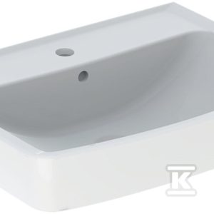 Umywalka Rekord – kształt geometryczny, B60 cm, H18 cm, T45 cm, z otworem na baterię, z przelewem K91962000 Umywalka Rekord – kształt geometryczny, B60 cm, H18 cm, T45 cm, z otworem na baterię, z przelewem K91962000