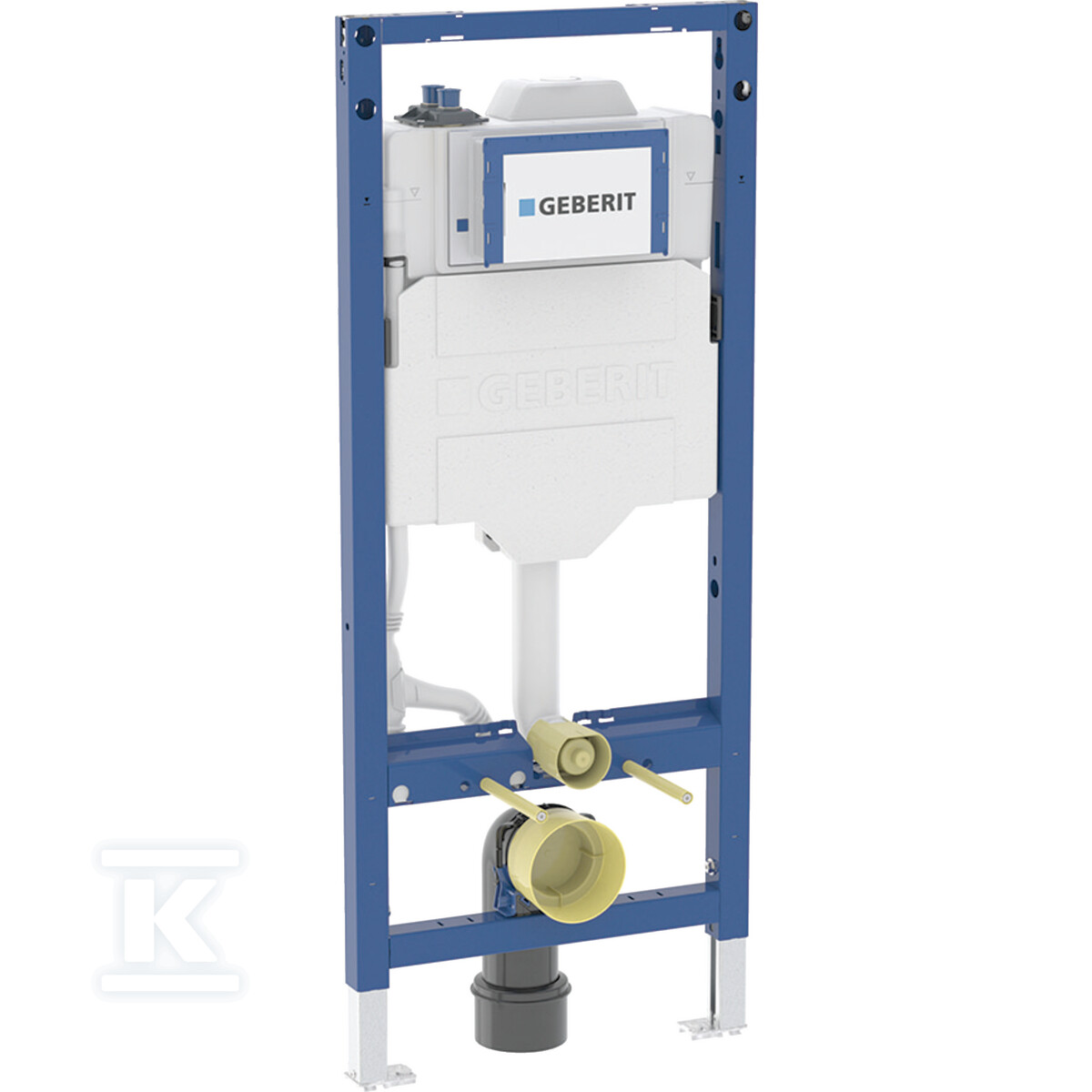 Stelaż podtynkowy Geberit Duofix do wiszących misek WC, 120 cm, ze spłuczką podtynkową Sigma 12 cm, ze spłukiwaniem higienicznym HS50, dwa przyłącza wody 111.076.00.2 - obrazek 1