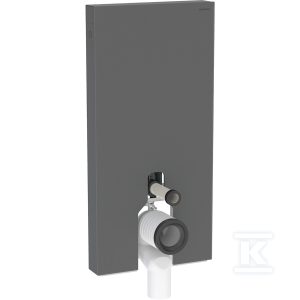 Moduł sanitarny Monolith do stojącej miski WC, 101 cm, obudowa przednia ze szkła: Front: czarny / szkło satynowane, Obudowa boczna: czarny / aluminium szczotkowane 131.002.CD.5