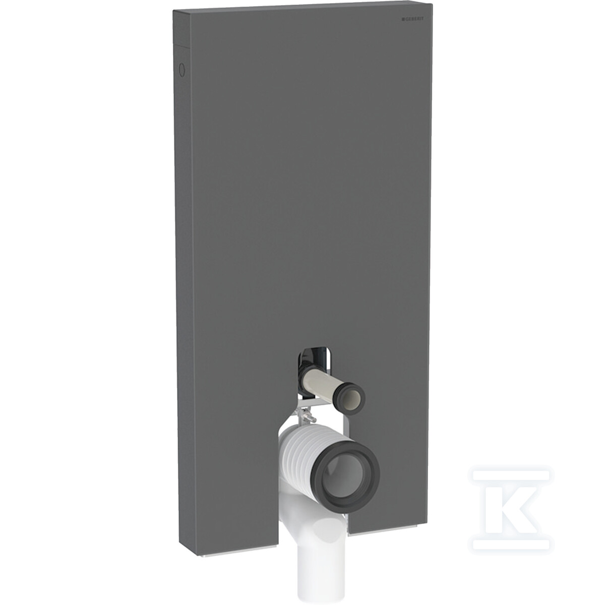 Moduł sanitarny Monolith do stojącej miski WC, 101 cm, obudowa przednia ze szkła: Front: czarny / szkło satynowane, Obudowa boczna: czarny / aluminium szczotkowane 131.002.CD.5 - obrazek 1