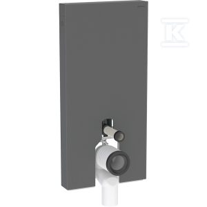 Moduł sanitarny Monolith do stojącej miski WC, 101 cm, obudowa przednia ze szkła: Front: czarny / szkło satynowane, Obudowa boczna: czarny / aluminium szczotkowane 131.003.CD.5