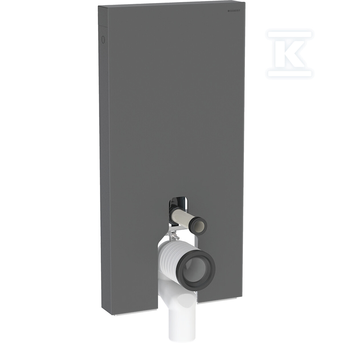 Moduł sanitarny Monolith do stojącej miski WC, 101 cm, obudowa przednia ze szkła: Front: czarny / szkło satynowane, Obudowa boczna: czarny / aluminium szczotkowane 131.003.CD.5 - obrazek 1