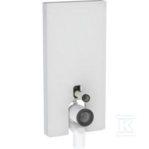 Moduł sanitarny Monolith do stojącej miski WC, 101 cm, obudowa przednia ze szkła: Front: biały / szkło satynowane, Obudowa boczna: aluminium szczotkowane 131.003.TD.5