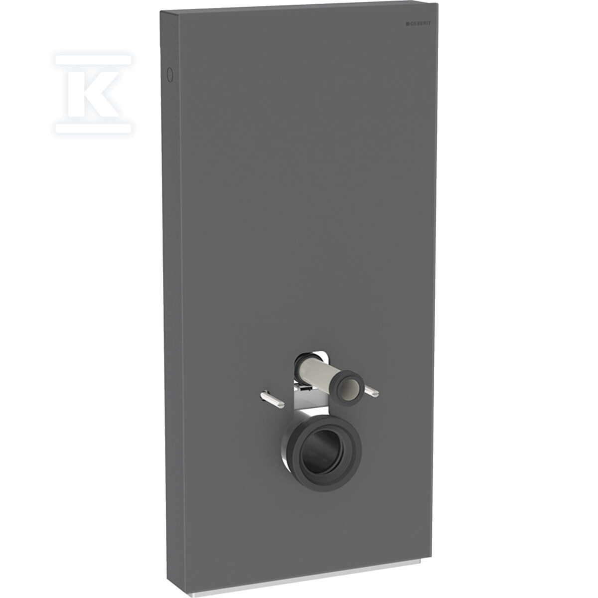 Moduł sanitarny Monolith do wiszącej miski WC, 101 cm, obudowa przednia ze szkła: Front: czarny / szkło satynowane, Obudowa boczna: czarny / aluminium szczotkowane 131.022.CD.5 - obrazek 1