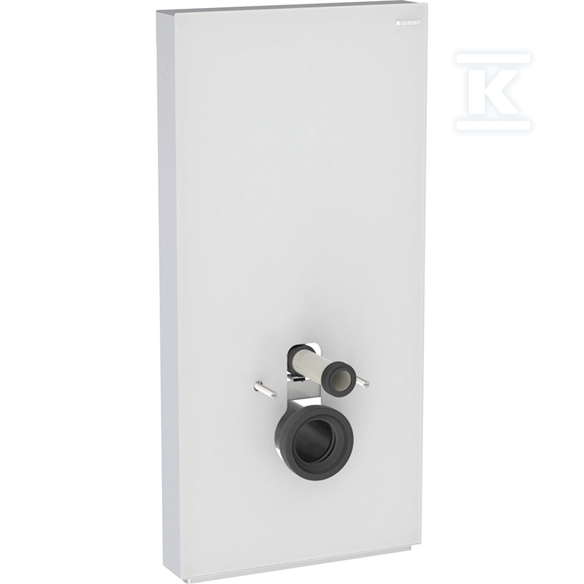 Moduł sanitarny Monolith do wiszącej miski WC, 101 cm, obudowa przednia ze szkła: Front: biały / szkło satynowane, Obudowa boczna: aluminium szczotkowane 131.022.TD.5 - obrazek 1