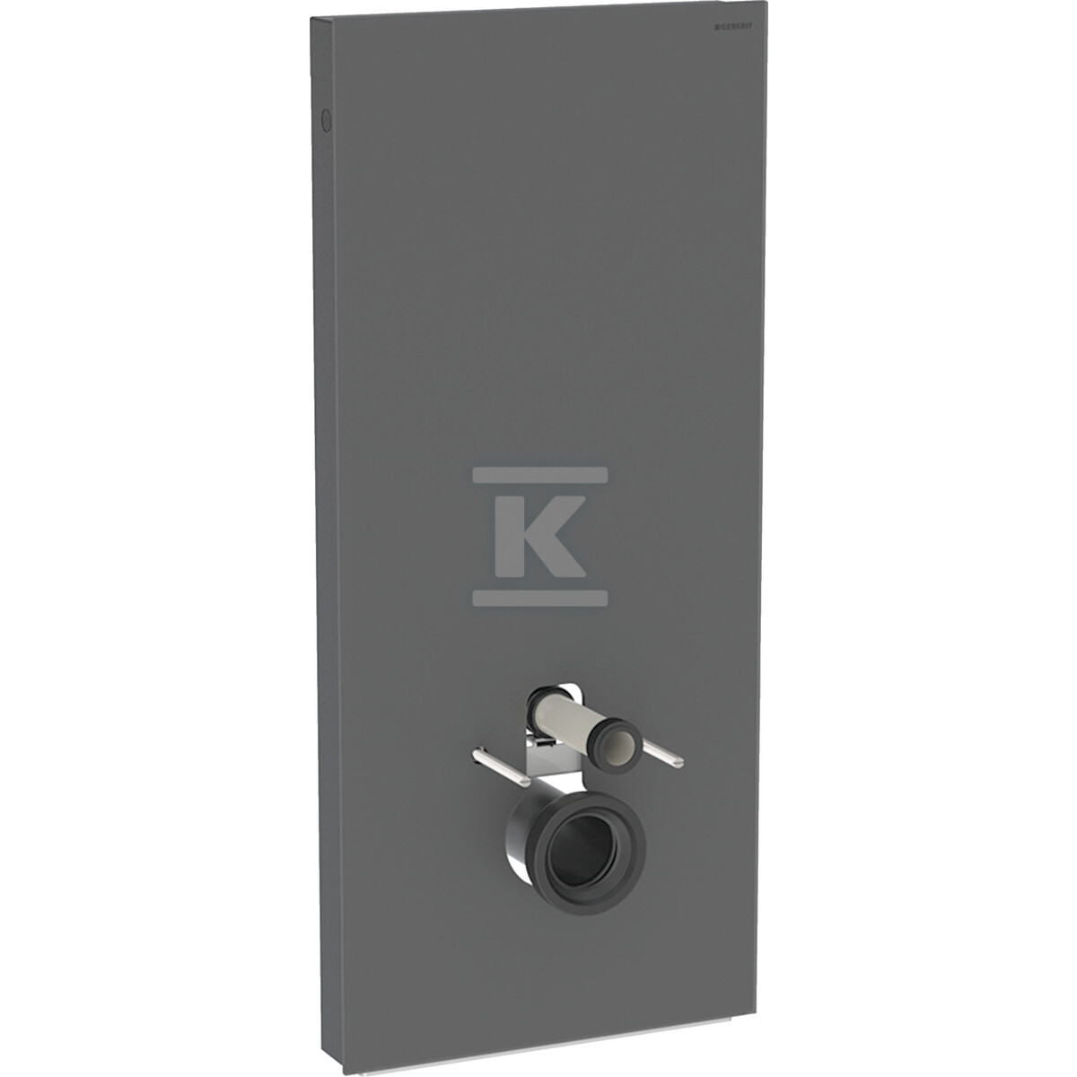 Moduł sanitarny Monolith do wiszącej miski WC, 114 cm, obudowa przednia ze szkła: Front: czarny / szkło satynowane, Obudowa boczna: czarny / aluminium szczotkowane 131.031.CD.5 - obrazek 1