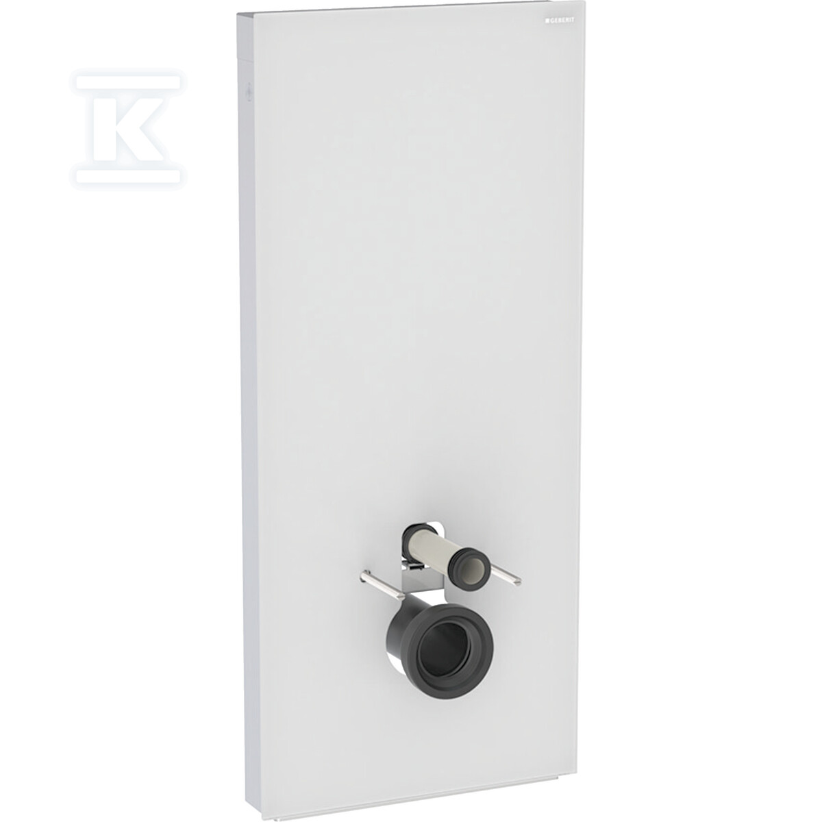 Moduł sanitarny Monolith do wiszącej miski WC, 114 cm, obudowa przednia ze szkła: Front: biały / szkło satynowane, Obudowa boczna: aluminium szczotkowane 131.031.TD.5 - obrazek 1