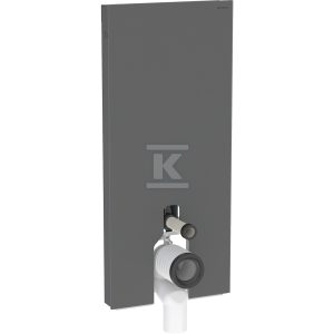 Moduł sanitarny Monolith do stojącej miski WC, 114 cm, obudowa przednia ze szkła: Front: czarny / szkło satynowane, Obudowa boczna: czarny / aluminium szczotkowane 131.033.CD.5