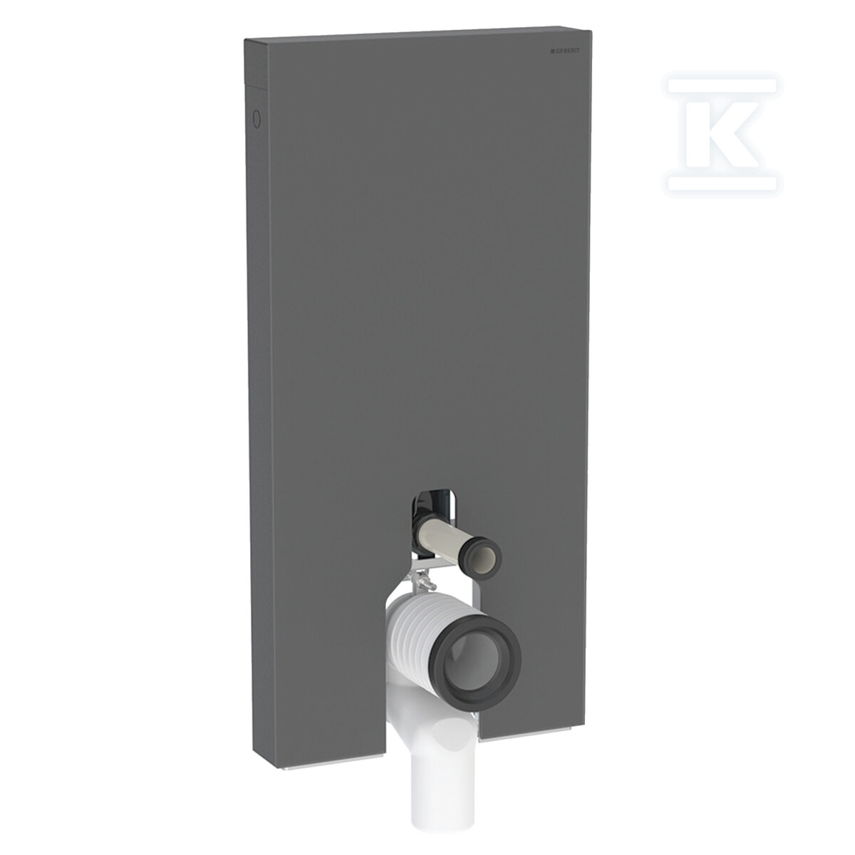 Moduł sanitarny Monolith Plus do stojącej miski WC, 101 cm, obudowa przednia ze szkła: Front: czarny / szkło satynowane, Obudowa boczna: czarny / aluminium szczotkowane 131.202.CD.7 - obrazek 1