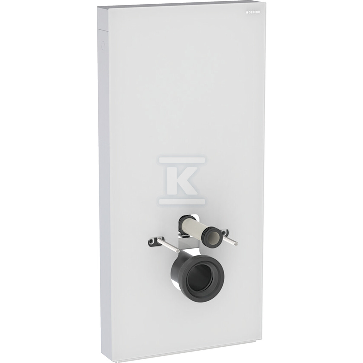 Moduł sanitarny Monolith Plus do wiszącej miski WC, 101 cm, obudowa przednia ze szkła: Front: biały / szkło satynowane, Obudowa boczna: aluminium szczotkowane 131.221.TD.7 - obrazek 1