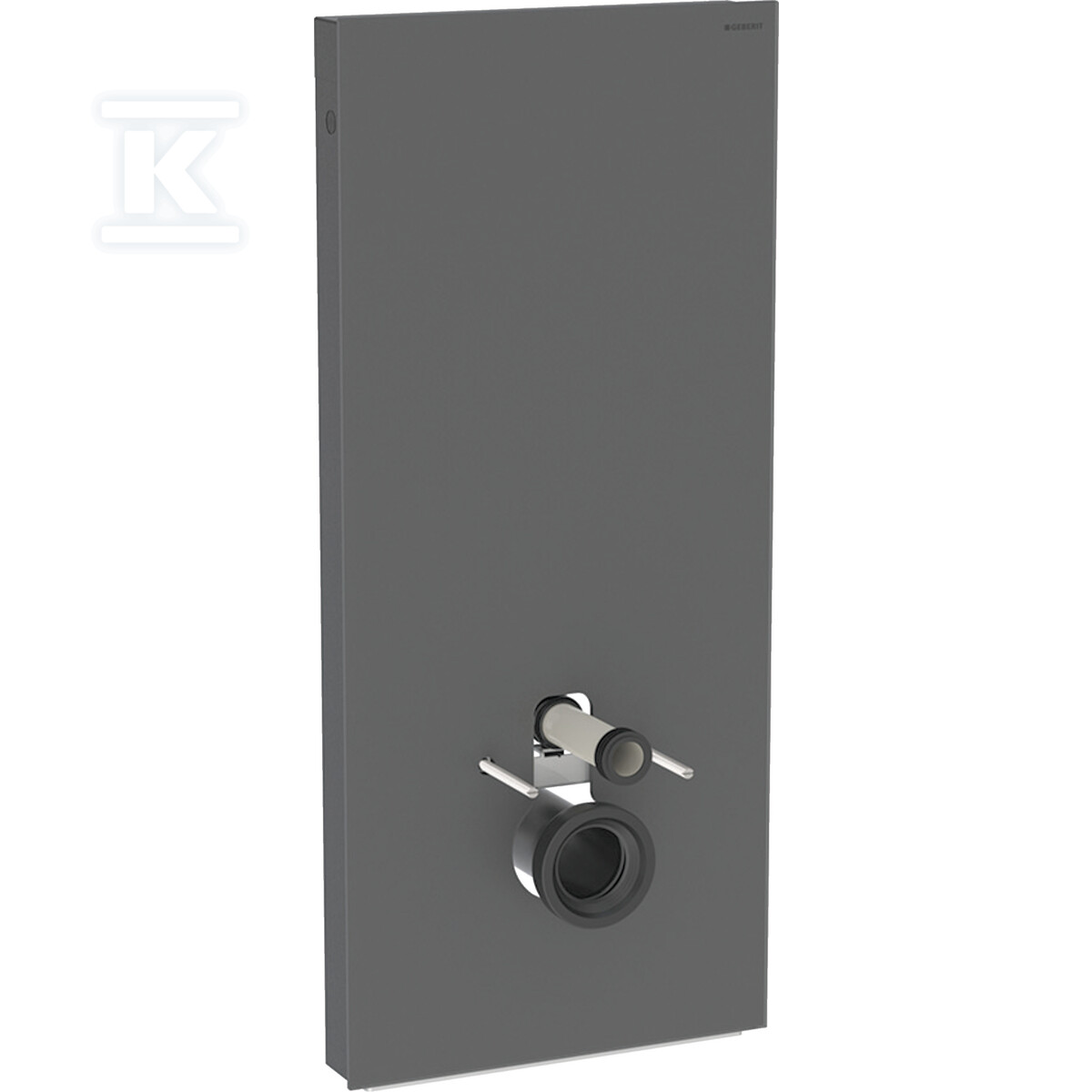 Moduł sanitarny Monolith Plus do wiszącej miski WC, 114 cm, obudowa przednia ze szkła: Front: czarny / szkło satynowane, Obudowa boczna: czarny / aluminium szczotkowane 131.231.CD.7 - obrazek 1