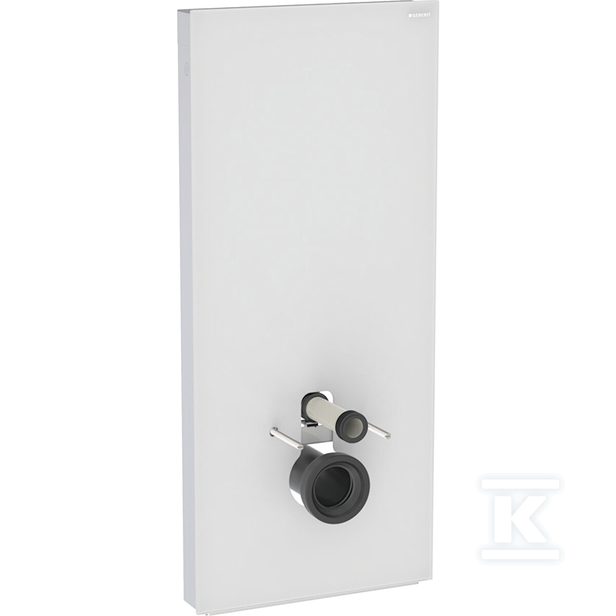 Moduł sanitarny Monolith Plus do wiszącej miski WC, 114 cm, obudowa przednia ze szkła: Front: biały / szkło satynowane, Obudowa boczna: aluminium szczotkowane 131.231.TD.7 - obrazek 1