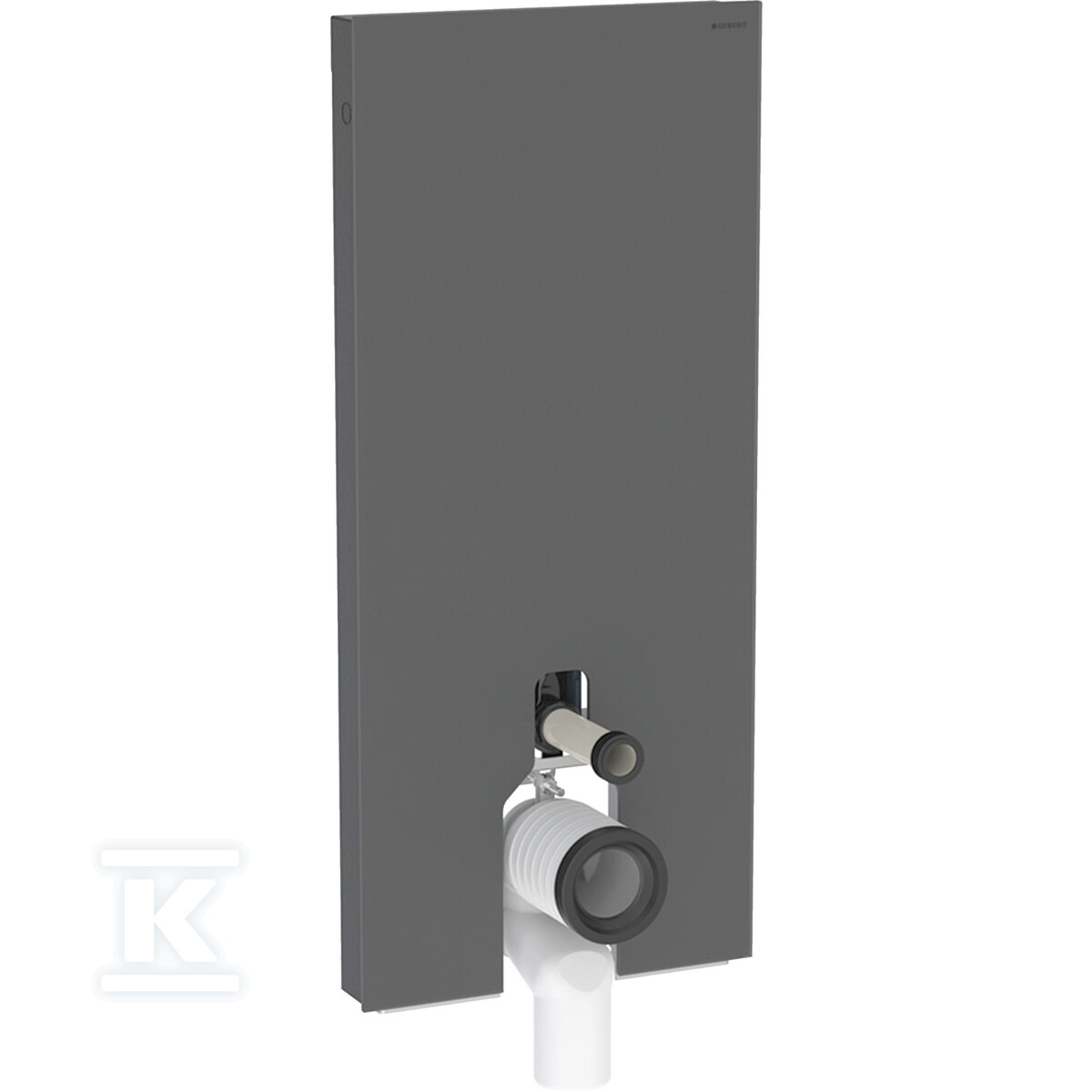 Moduł sanitarny Monolith Plus do stojącej miski WC, 114 cm, obudowa przednia ze szkła: Front: czarny / szkło satynowane, Obudowa boczna: czarny / aluminium szczotkowane 131.233.CD.7 - obrazek 1
