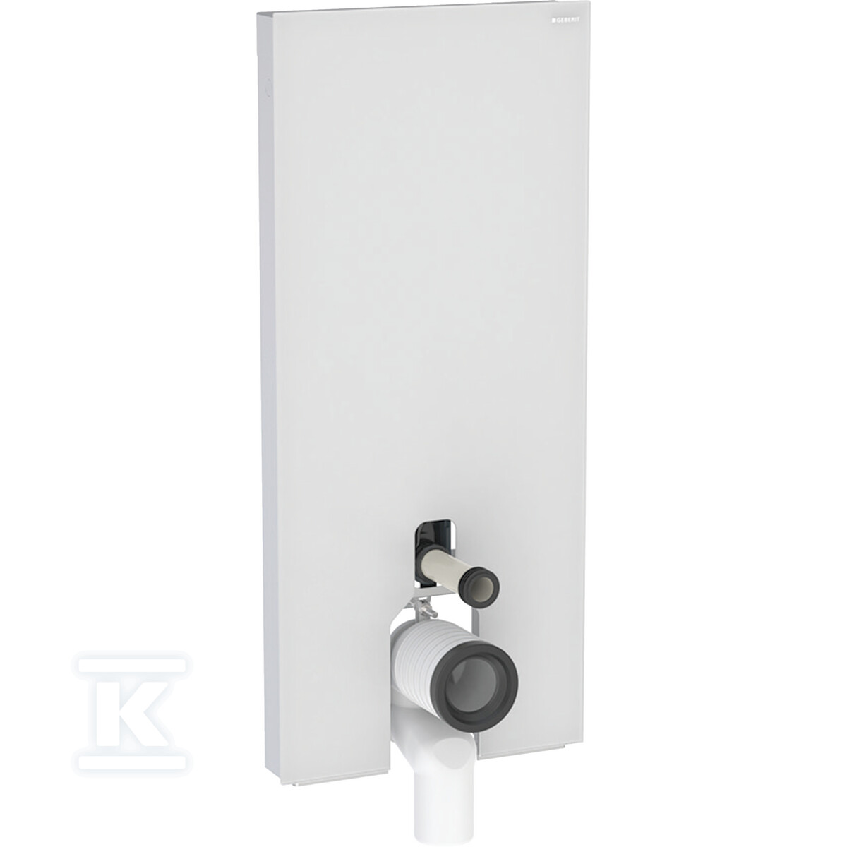 Moduł sanitarny Monolith Plus do stojącej miski WC, 114 cm, obudowa przednia ze szkła: Front: biały / szkło satynowane, Obudowa boczna: aluminium szczotkowane 131.233.TD.7 - obrazek 1