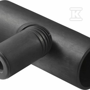 Trójnik PE Silent-db20 HT 90X56/90 dwupłaszczyznowy z podejściem z prawej strony, sanitarny, do kanalizacji wewnętrznej niskoszumowej, kolor czarny 308.052.14.1
