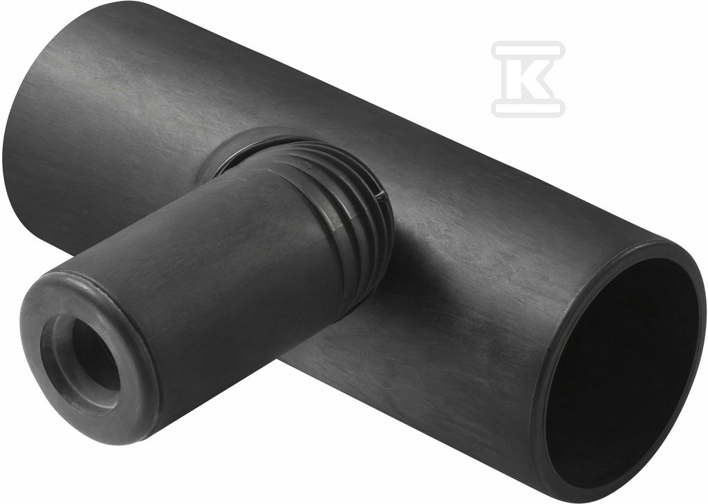 Trójnik PE Silent-db20 HT 90X56/90 dwupłaszczyznowy z podejściem z prawej strony, sanitarny, do kanalizacji wewnętrznej niskoszumowej, kolor czarny 308.052.14.1 - obrazek 1
