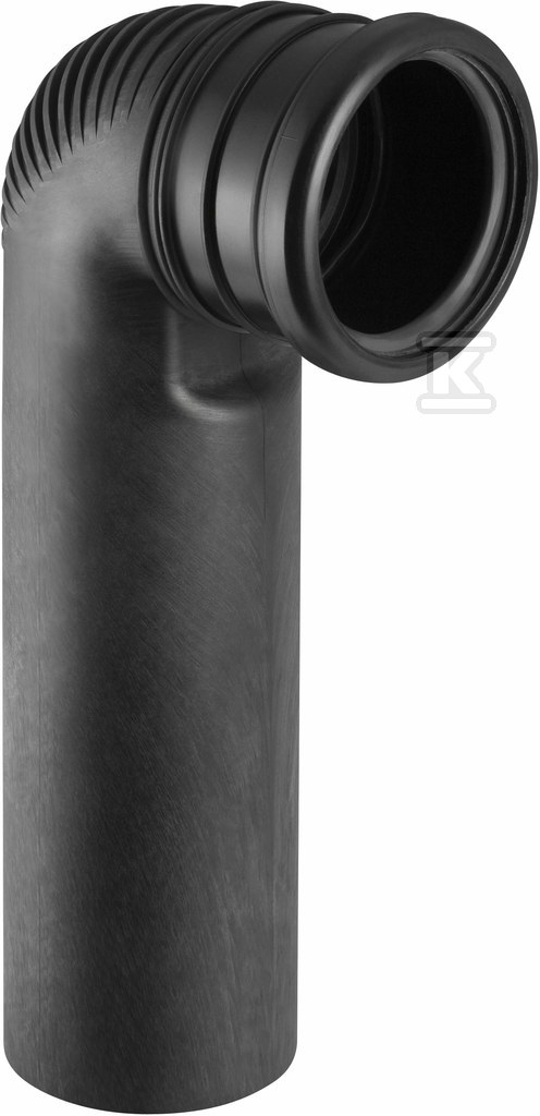 Kolano PE Silent-db20 HT 90x90/90 przyłączeniowe, do wiszącej miski WC, sanitarne, do kanalizacji wewnętrznej niskoszumowej, kolor czarny 308.883.14.1 - obrazek 1