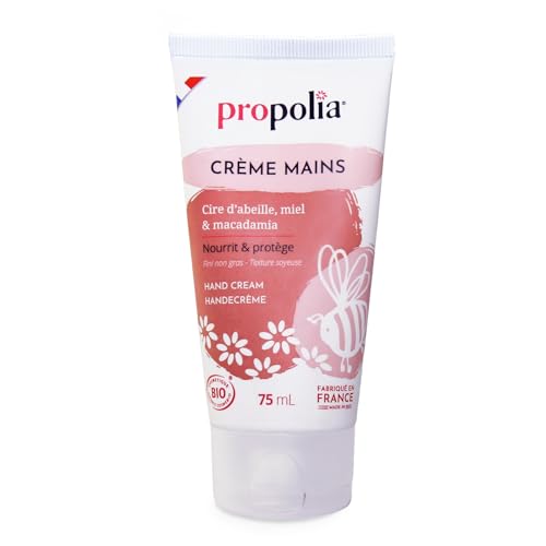 PROPOLIA Organiczny Krem do rąk Nawilża, naprawia, odżywia i chroni Wosk pszczeli, miód, Macadamia nagietek Wyprodukowano we Francji 75 ml