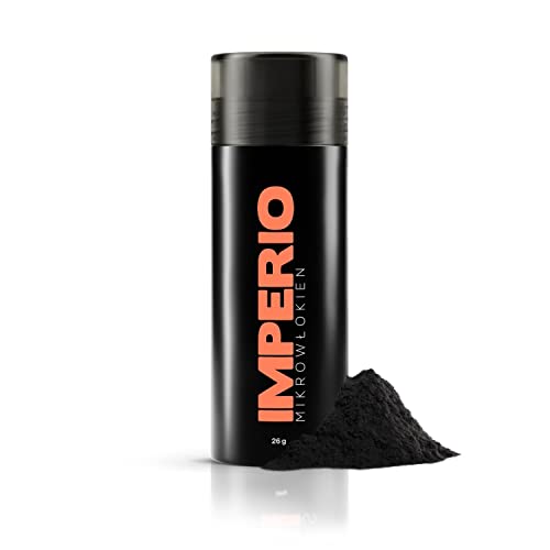 Mikrowłókna IMPERIO do zagęszczania włosów i pełniejszej fryzury W kilka sekund. zapewniają autentyczny wygląd. 100% naturalne! Fryzura jakości premium 26 g (czarny)