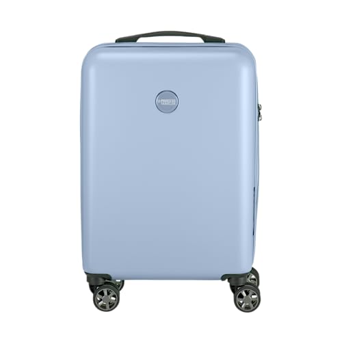 Princess Traveller PT01 Deluxe wyprodukowano z materiałów pochodzących recyklingu 7 kolorów i 3 rozmiary 4 podwójne kółka obrotowe wpuszczany zamek TSA, Poolhouse Blue, Händgepack, Twarde