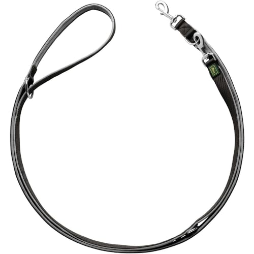 HUNTER Regulowana smycz z neoprenu 10/200, czarna/szara - obrazek 1