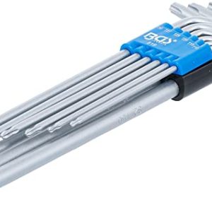 BGS 819 Zestaw kluczy kątowych długie profil T (do Torx) z głowicą kulkową T10 T50 9 szt. BGS 819 Zestaw kluczy kątowych długie profil T (do Torx) z głowicą kulkową T10 T50 9 szt.