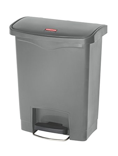 Rubbermaid Commercial Products Slim Jim Step on pojemnik na śmieci z żywicy, przedni, 30 l, szary, 1883600