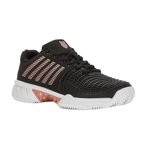 K-Swiss Performance damskie buty tenisowe Express Light 3 HB, czarne/stalowe szare/różowe złoto, 39 EU, Black Steel Gray Rose Gold, eu