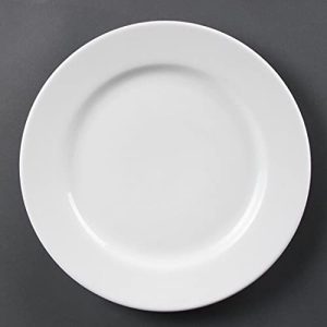 Olympia Whiteware talerz serwisowy z szeroką krawędzią, 310 mm, porcelana, innowacyjny, 6 sztuk Olympia Whiteware talerz serwisowy z szeroką krawędzią, 310 mm, porcelana, innowacyjny, 6 sztuk