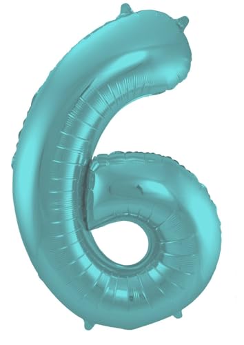 Folat Balon foliowy Cyfra 6 Pastelowy Aqua Metaliczne Mat 86 cm