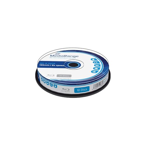 MediaRange BD R 25 GB 6 krotna prędkość zapisu, pudełko na ciasto 10, MR499, Cake 10 MediaRange BD R 25 GB 6 krotna prędkość zapisu, pudełko na ciasto 10, MR499, Cake 10