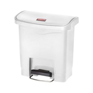 Rubbermaid Commercial Products Slim Jim Step on pojemnik na śmieci z żywicy, przód, 15 l, biały, 1883554 Rubbermaid Commercial Products Slim Jim Step on pojemnik na śmieci z żywicy, przód, 15 l, biały, 1883554