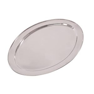 Owalna taca do serwowania 26 cali/660 mm srebrna ze stali nierdzewnej Owalna taca do serwowania 26 cali/660 mm srebrna ze stali nierdzewnej