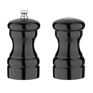 Olympia Zestaw soli i pieprzu czarny 100 x 50 mm drewniany shaker garnek kuchnia restauracja