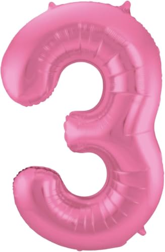 Folat Balon foliowy różowy metaliczny matowy numer 3 86 cm - obrazek 1