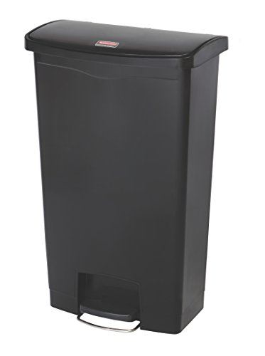 Rubbermaid Commercial Products Slim Jim 1883613 68 litrów kosz na kostki z żywicy Step On czarny