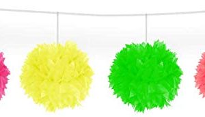 Folat Kolorowa neonowa girlanda z pomponami 3 m