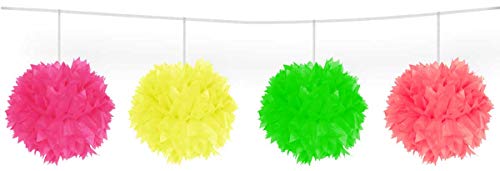 Folat Kolorowa neonowa girlanda z pomponami 3 m - obrazek 1