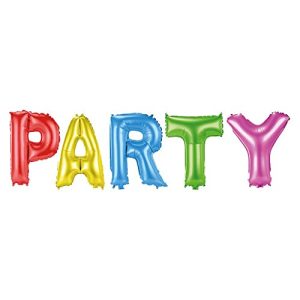 Napis 'Party’ z kolorowych balonów foliowych 1 kpl.