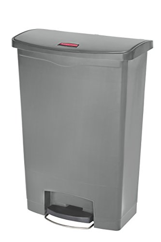 Rubbermaid Commercial Products Slim Jim Step on pojemnik na śmieci z żywicy, przód, 90 l, szary, 1883606