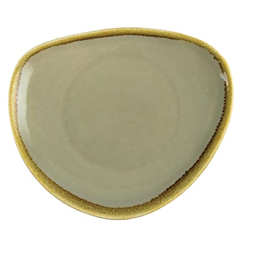Olympia Kiln GP473 trójkątna płyta mechowa, porcelana, średnica 230 mm, zielona (6 szt.)