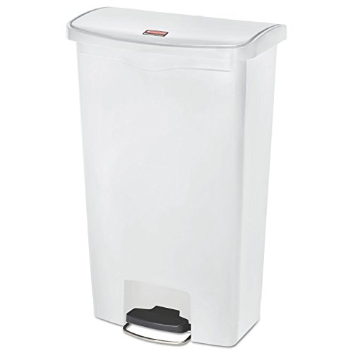 Rubbermaid Commercial Products Slim Jim Step on pojemnik na śmieci z żywicy, przód, 68 l, biały, 1883559 - obrazek 1