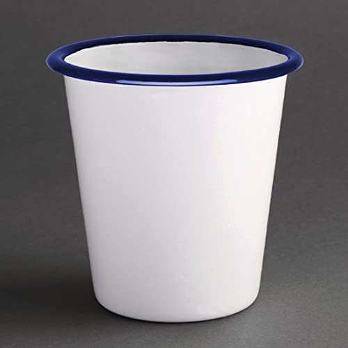 Olympia GM515 6 x emaliowany kubek 310 ml 11 fl oz szklanki ze stali nierdzewnej napoje, niebieski/biały - obrazek 1