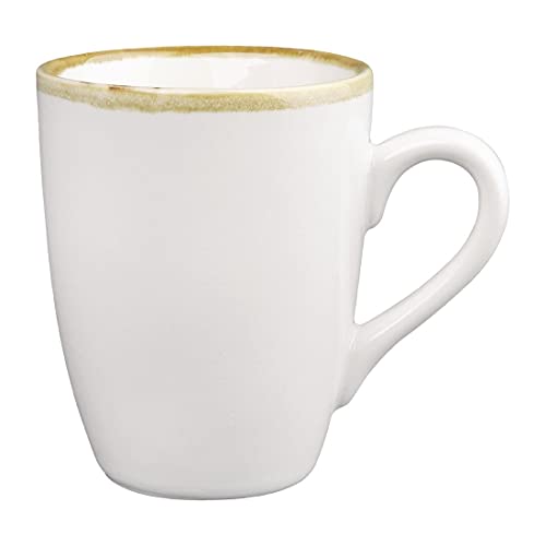 Olympia FB992 porcelanowy kubek kredowy z piecem do pieca, kubki kawy, pojemność 340 ml, 83 mm, biały, 6 sztuk - obrazek 1