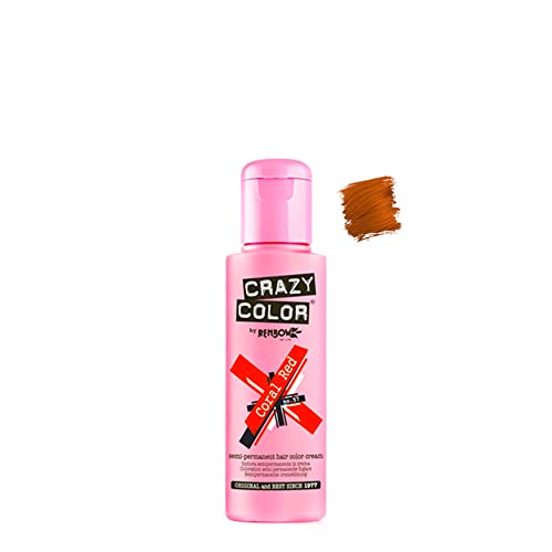 Crazy Color Semi Permanent Hair Dye Coral Red 57 100 ml, 1 opakowanie (1 x 115 g)