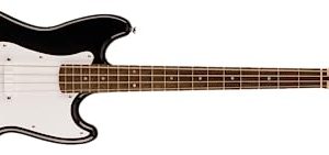 Squier by Fender Sonic Bronco gitara basowa, podstrunnica laurowa, biała pickguard, czarna, w zestawie bezpłatne wirtualne lekcje Squier by Fender Sonic Bronco gitara basowa, podstrunnica laurowa, biała pickguard, czarna, w zestawie bezpłatne wirtualne lekcje