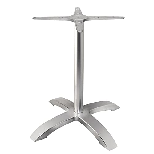 Bolero Szczotkowane aluminium podstawa stołu z czterema nogami 680 x 660 mm do wewnątrz na zewnątrz - obrazek 1