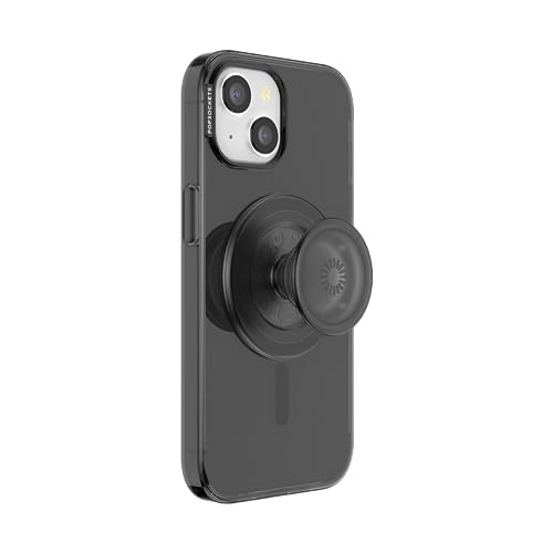 PopSockets: PopCase PlantCore dla MagSafe Roślinne Etui na Telefon iPhone 15 z Uchwytem PopGrip Zgodnym Stojak i Uchwyt Wymienną Górą Black Transluscent - obrazek 1