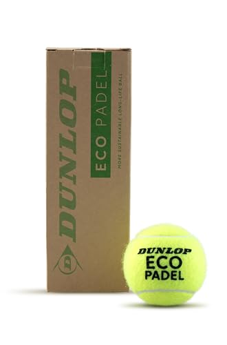 Dunlop Eco Padel (bez nacisku) Piłki do padla dla klubów, trenerów i graczy rekreacyjnych (1×3)